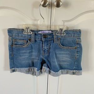 Girls Jean Cuffed Shorts Med/Light Denim Size 10